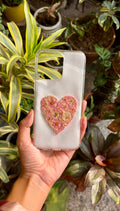Blush Heart Embroidered Phone Cover