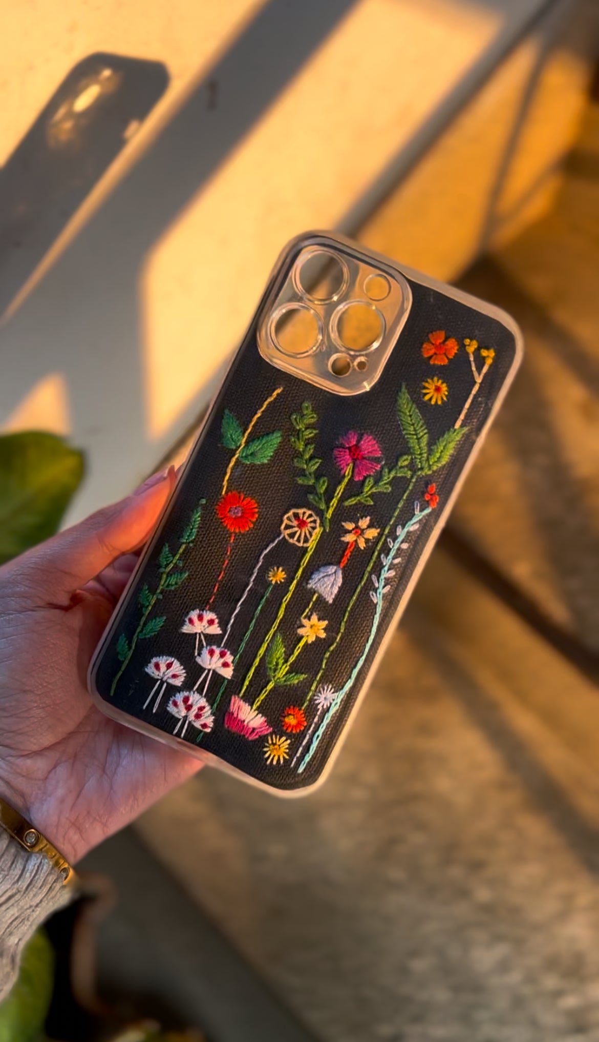Garden of stitches Embroidered Phone Cover