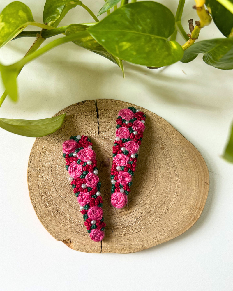 Blooming Rose Hair Clips