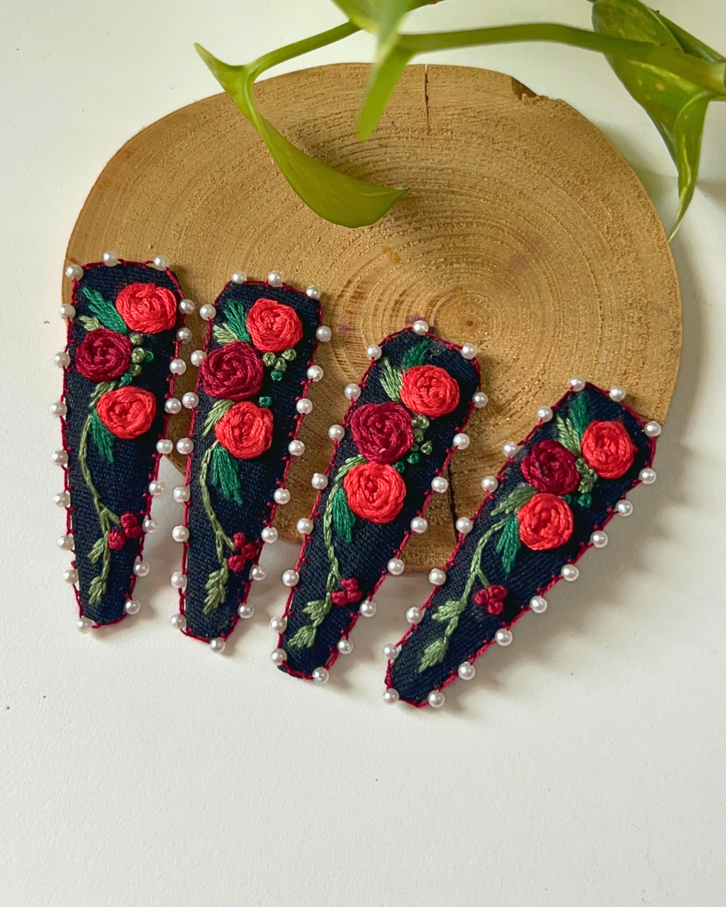 Midnight Rose Embellished Hairclips