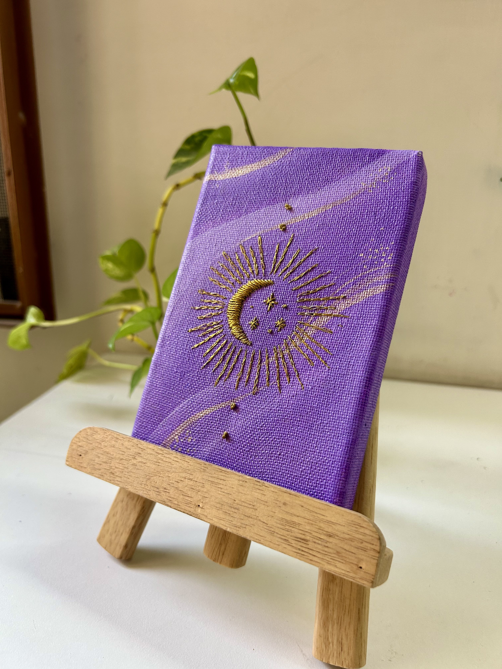 Celestial Embroidered Mini Painting